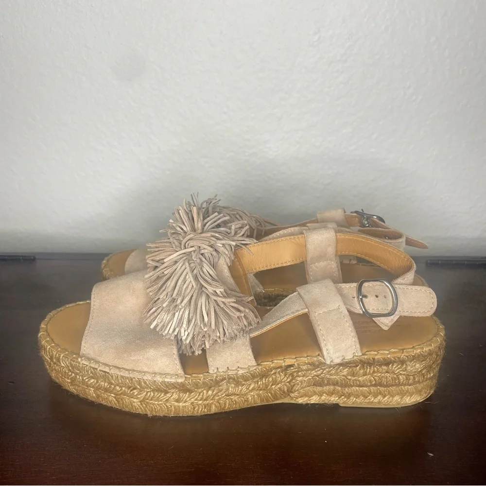 Anthropologie Naguisa Calau Fringe Espadrille Sandals Size 11